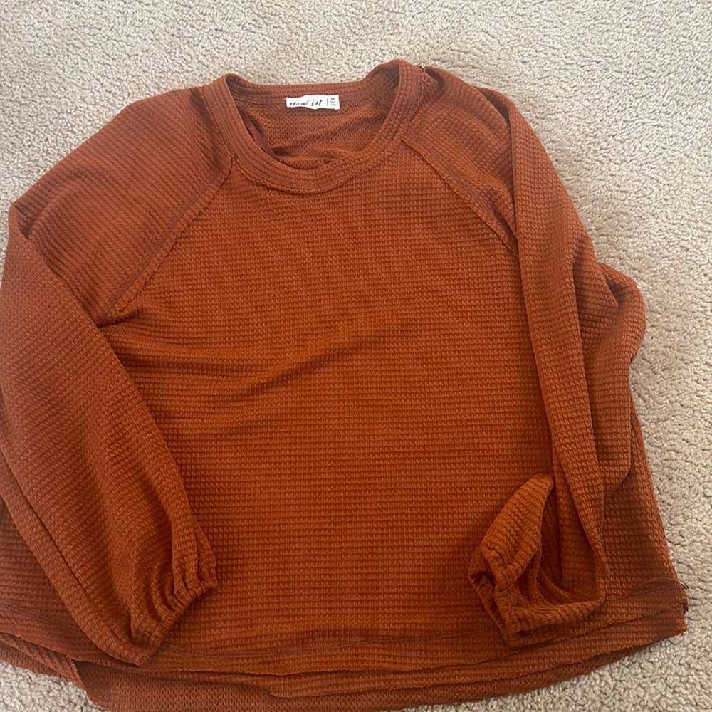 Long sleeve shirt. Rust color